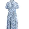 Shop   Women Collar Half Open One Mile Short Sleeve Long Dress Pic Wdr 11938   