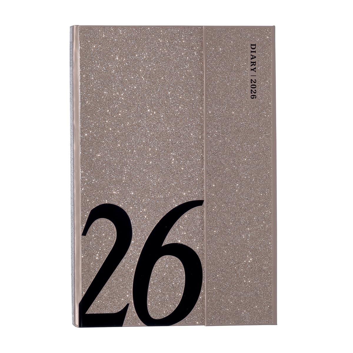 2026 December 2025 Weekly B6 Magnetic Glitter Marks Planner/Schedule Book, Start, Left-Hand Layout, Size, Closure, Gold, 26WDR-CH02-GD