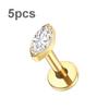 5Pcs/lot Titanium CZ Ear Stud Tragus Cartilage Earrings for Women Labret Lip Lobe Ring Helix Daith Piercing Body Jewelry
