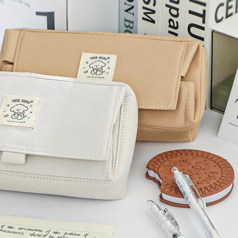 INS Style Puppy Printed Pencil Bag Large Capacity High-value Creative Square Pencil Bag School Student Storage Supplies