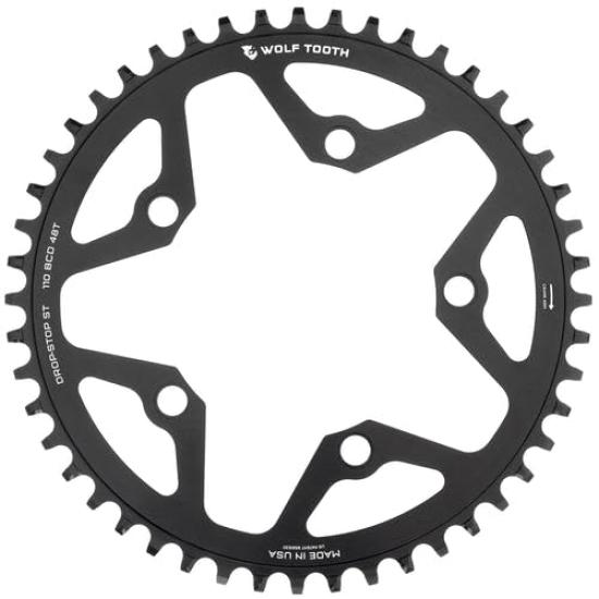 Wolf Tooth 110 BCD Gravel CX Road Chainrings ST 46T Drop-Stop (1 piece)