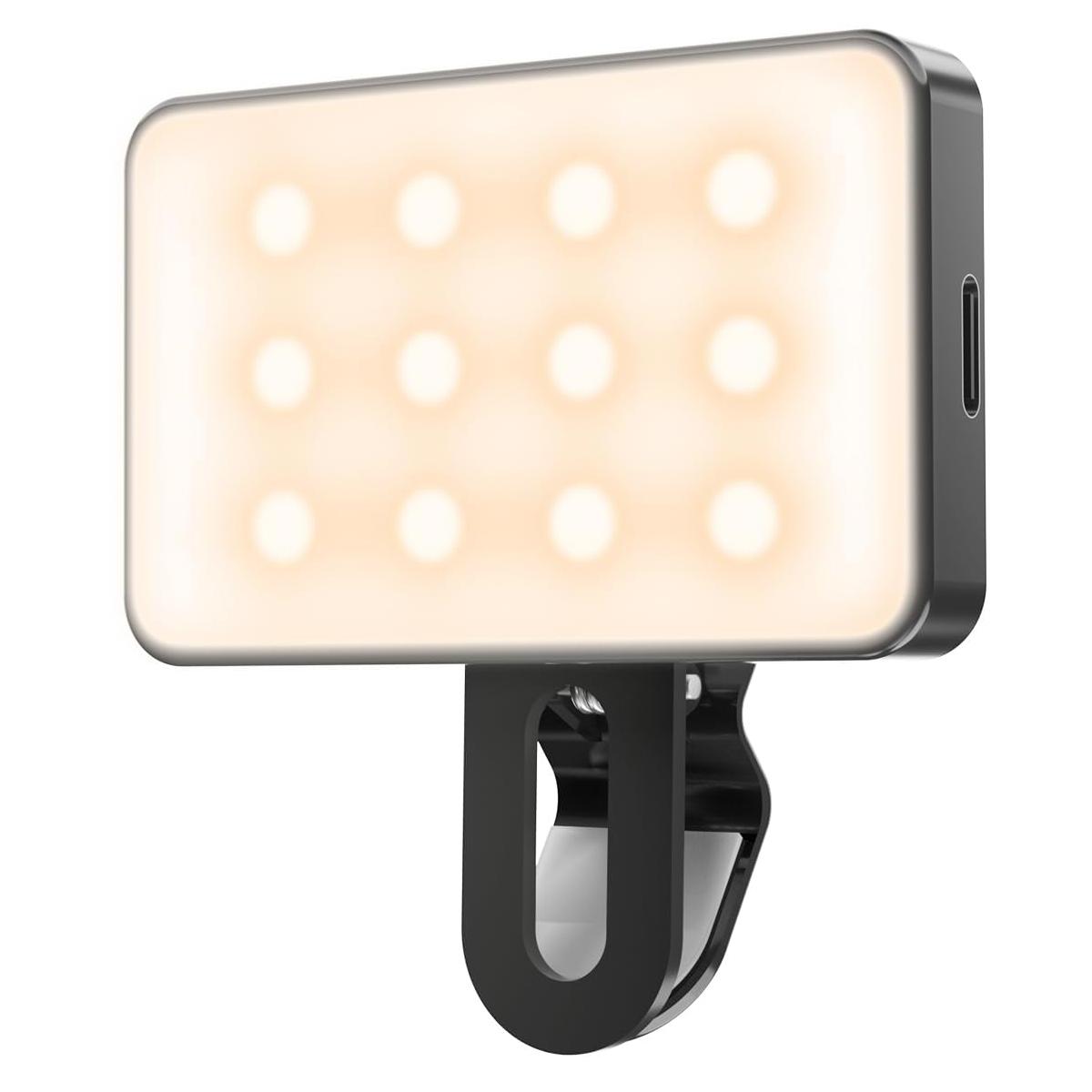 

Перезаряжаемый светодиодный кольцевой свет для селфи, мини-видеостудия, 3 режима, портативный, DC/5 В, для/планшетов, карманный фонарик, клипса, ровный и чёрный