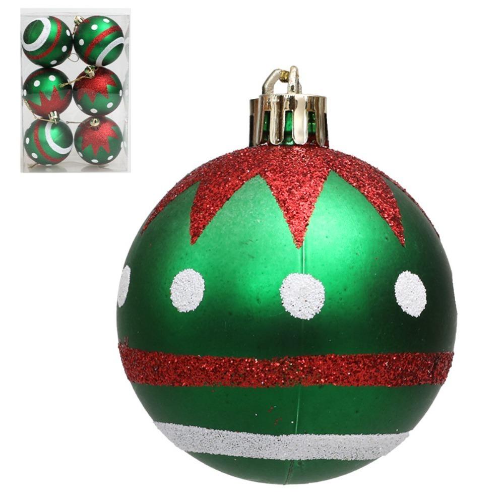 

6 шт./кор. гальванизированный расписной шар, украшение на рождественскую елку, пластиковые поделки своими руками, расписные рождественские подарки, коробки, подвеска на Новый год