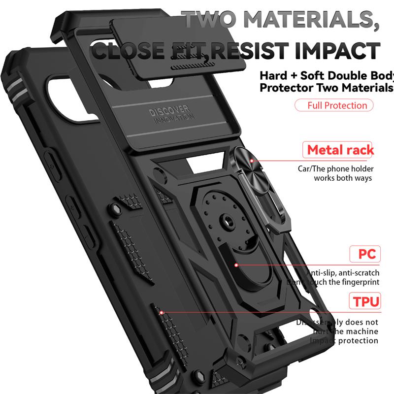 Full Cover For Google Pixel 9A Case For Google Pixel 9A Push Window Magnetic Phone Holder Case For Google Pixel 9A Case 6.3 Inch