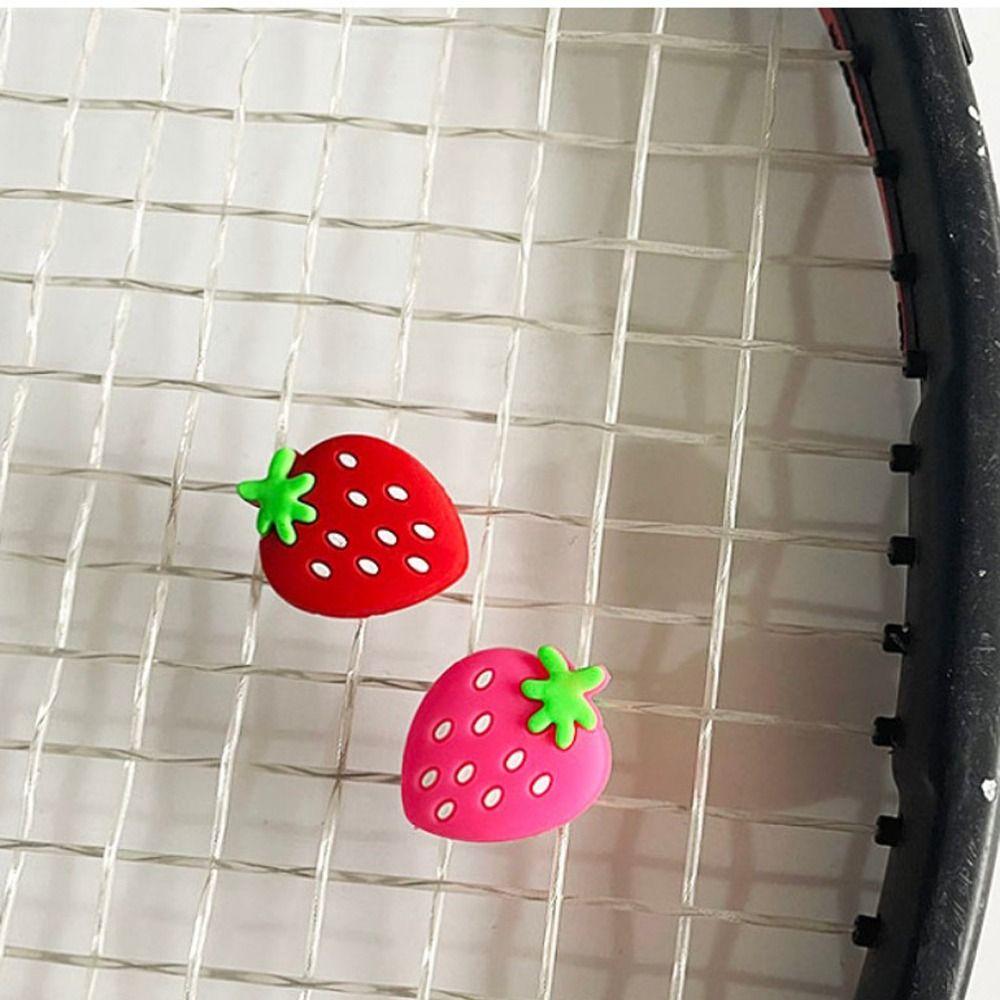 Strawberry Tennis Racket Shock Pad Buffer Tennis Racket Vibration Dampeners Squash Racket