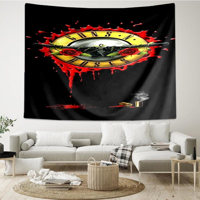 Guns Rock Band Artwork Tapestry, Unique Design Tapestry, Wall Decor for Bedroom,Livingroom, Playroom,Heartwarming Fan Holiday Gifts