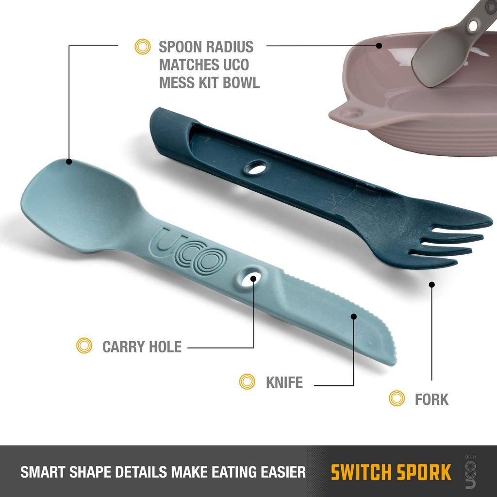 UCO Outdoor Camping Utensil Set Switch Spork Utensil Set Stone Blue Official 27009 [Japan Product]