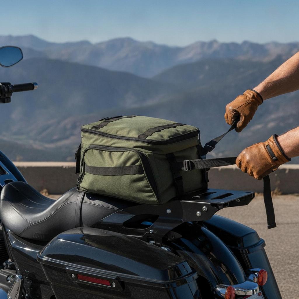 Motorcycle Luggage Rack with Support Arms Versatile Rear Cargo Carrier Bolt-On