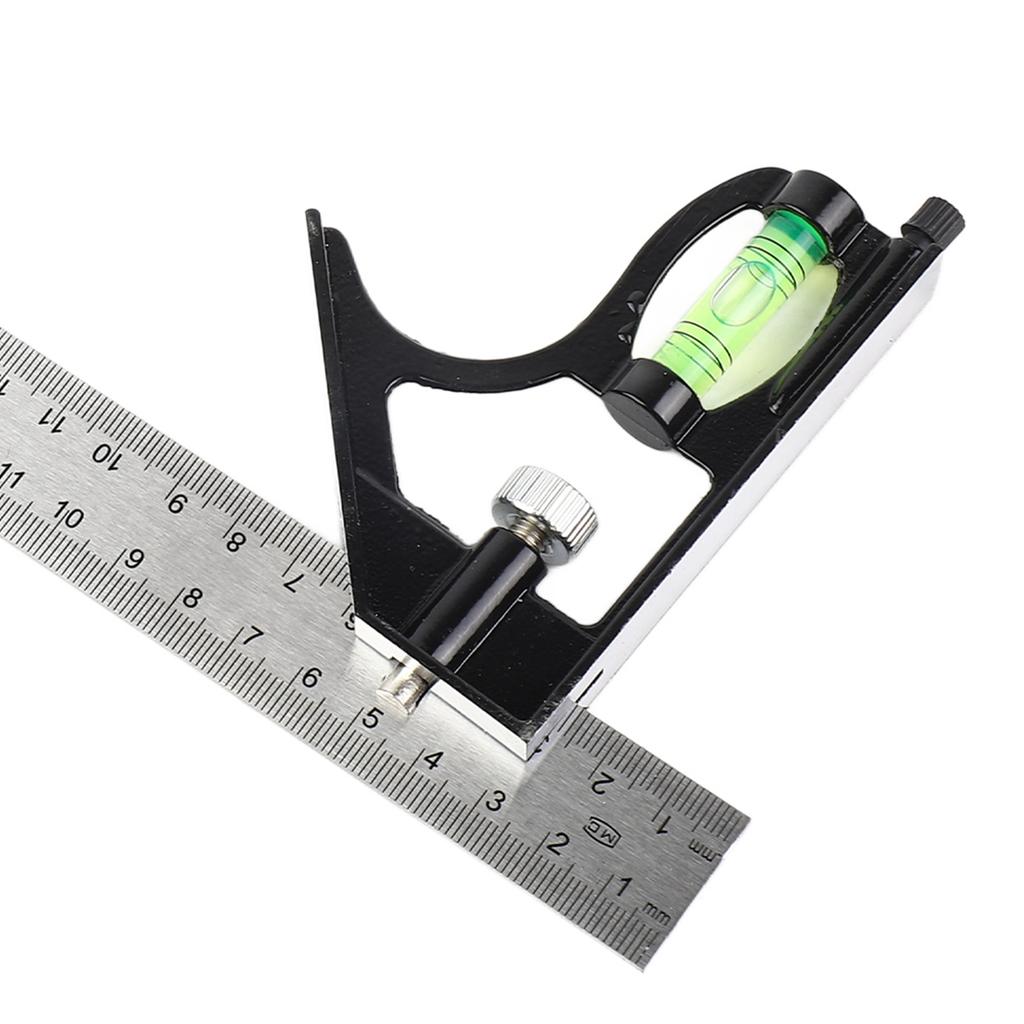 300mm Adjustable Combination Square Angle Ruler 4590 Degree with Bubble Level