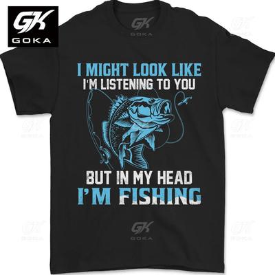 Listening To You Funny Fishing Fisherman Graphic Mens Cotton TShirt Women Vintage Tops Printed Tshirt Y2K Classic Tshirt