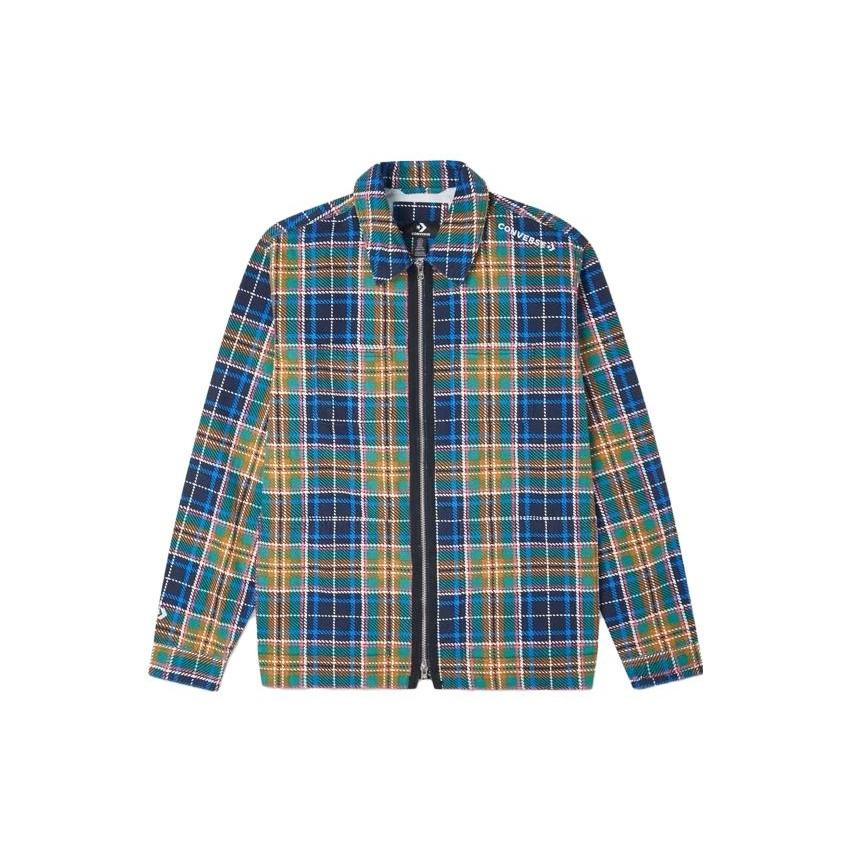 Converse All Over Print Utility Zip Front Shirt Asia Sizing Blue Men s 10020933-A02 XS