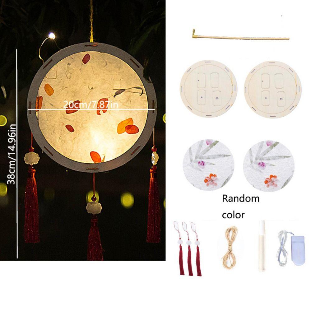 LED Light Handmade Hanging Lamp Wooden Art Lantern Retro Mid-Autumn Festival Lantern  Party Decor
