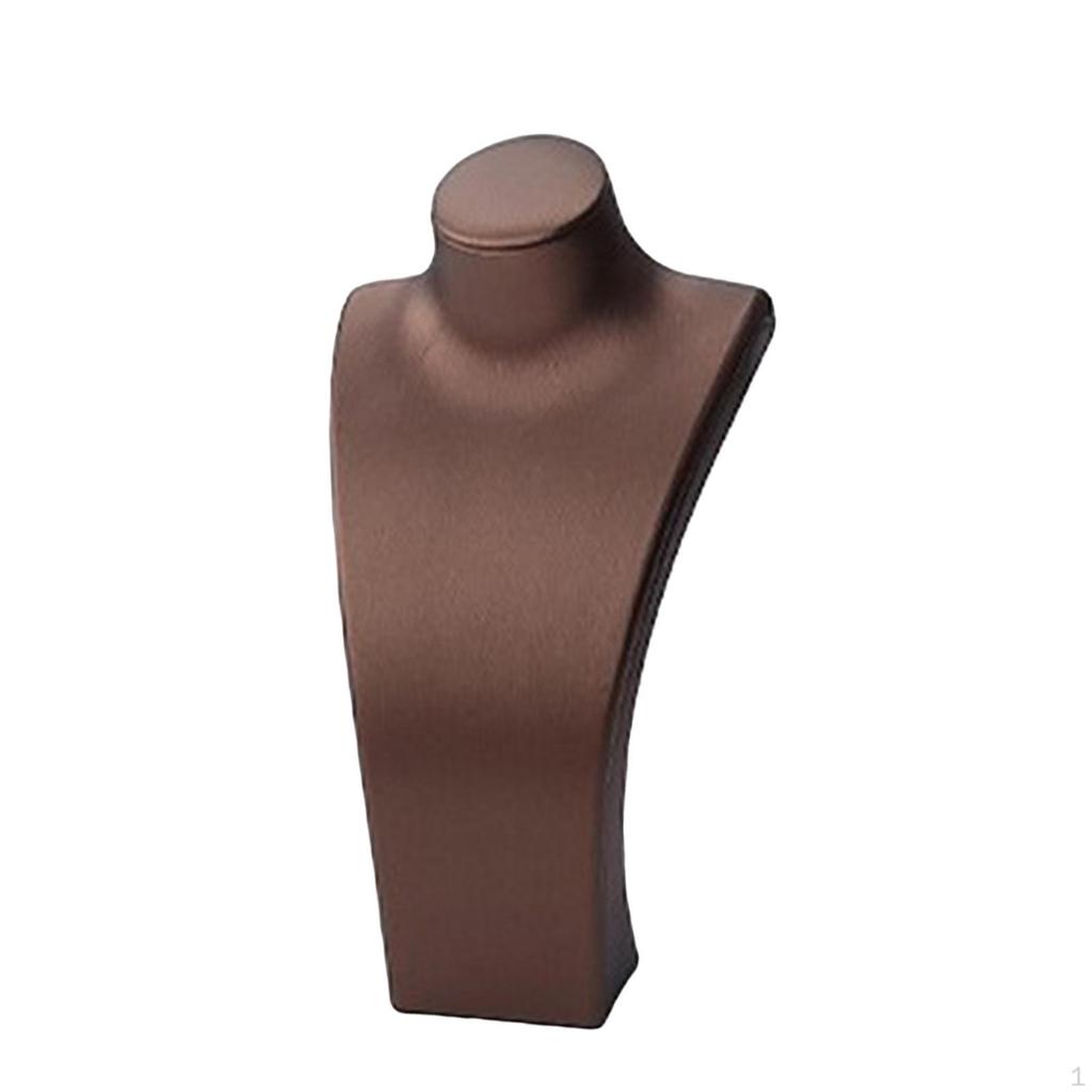 Elegant Necklace Stand, PU Leather Jewelry Display Retro Mannequin Bust, Tabletop Storage