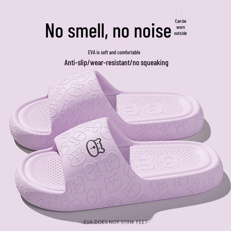 Little Bear Women's Non-Slip Summer Slippers: Portable, Shower-Ready, Cute Dorm & Hotel Bathroom Footwear
