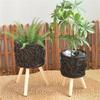 Wood Legs Plant Holder Stool for Home Decoration Stable Floor Planter Basket Woven Balcony Flower Pots Display Shelf
