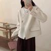 Trendy Women Short Double Sided Wool Coat New Korean Style Round Neck Small