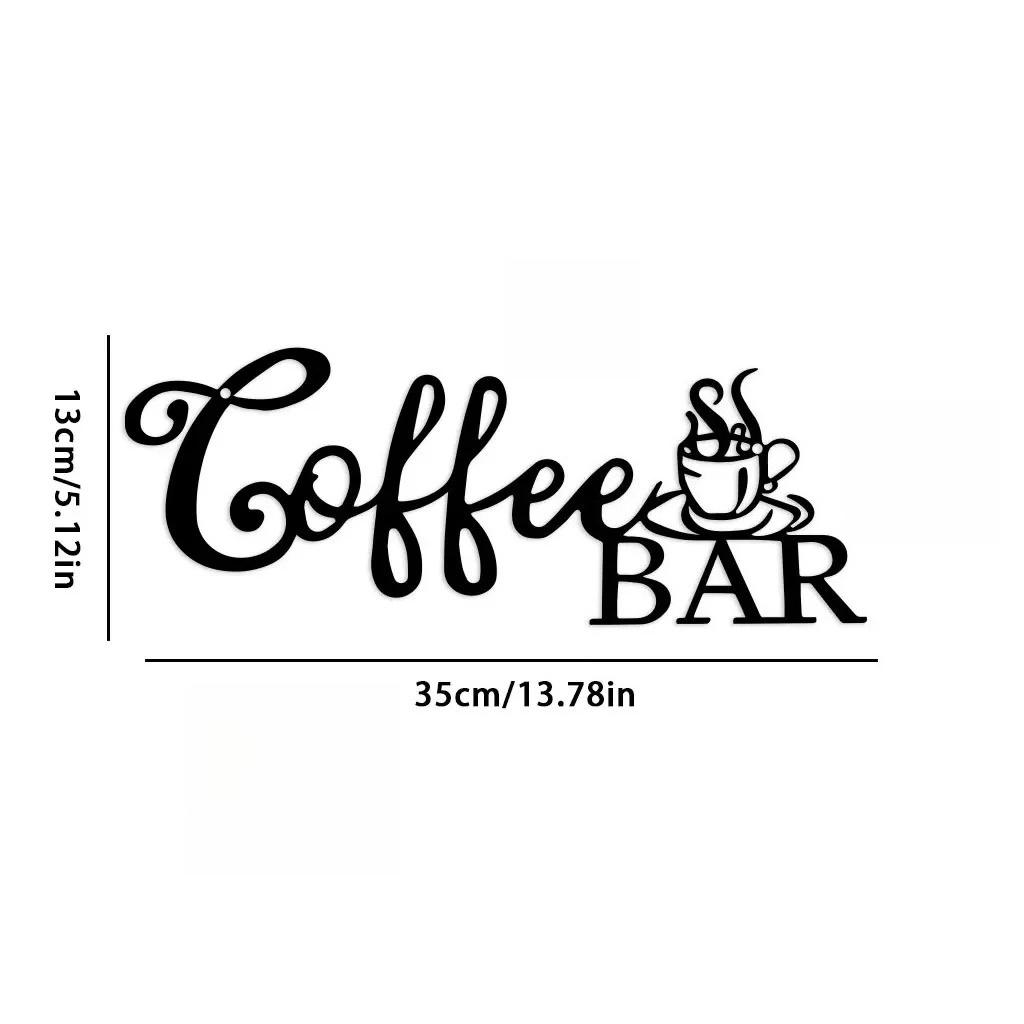 Rustic Metal Coffee Bar Sign 1PC Hanging Metal Wall Decor Coffee Signs for Home Coffee Bar Decoration