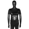 Halloween Punk Skeleton PU Outdoor Waist Bag for Women Multi-back Method Skull Chain Travel Bag New