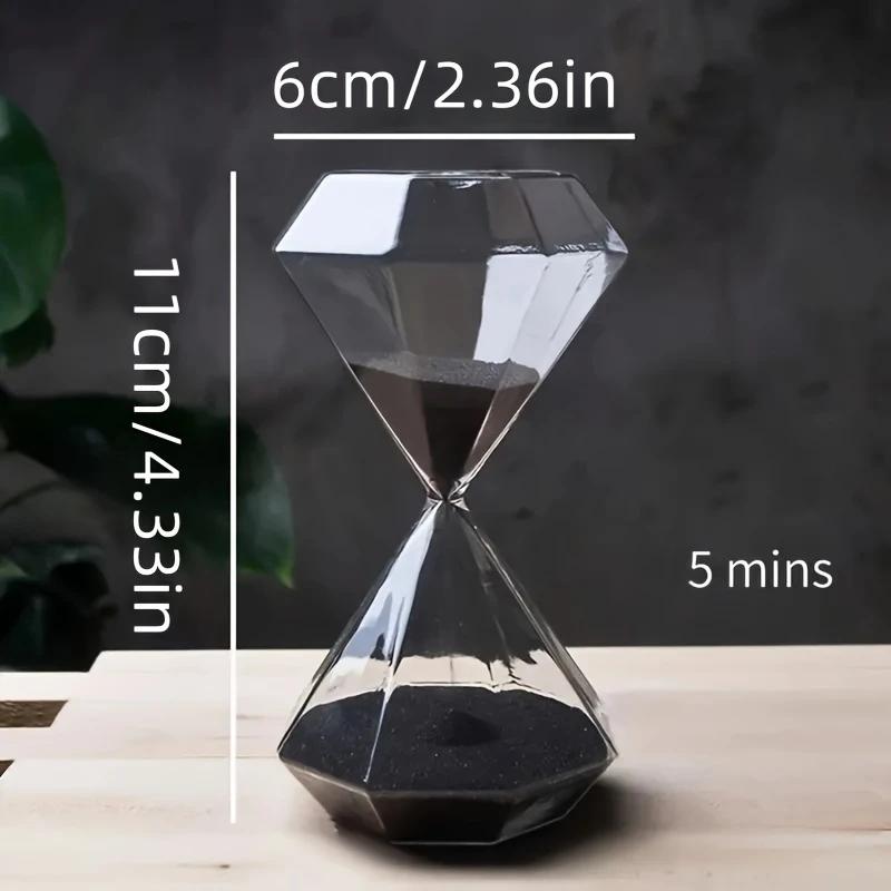 Creative Diamond Shaped Hourglass Timer 5-Minute Indoor Outdoor Multifunctional Decorative Accessories Creative Ornaments Gifts