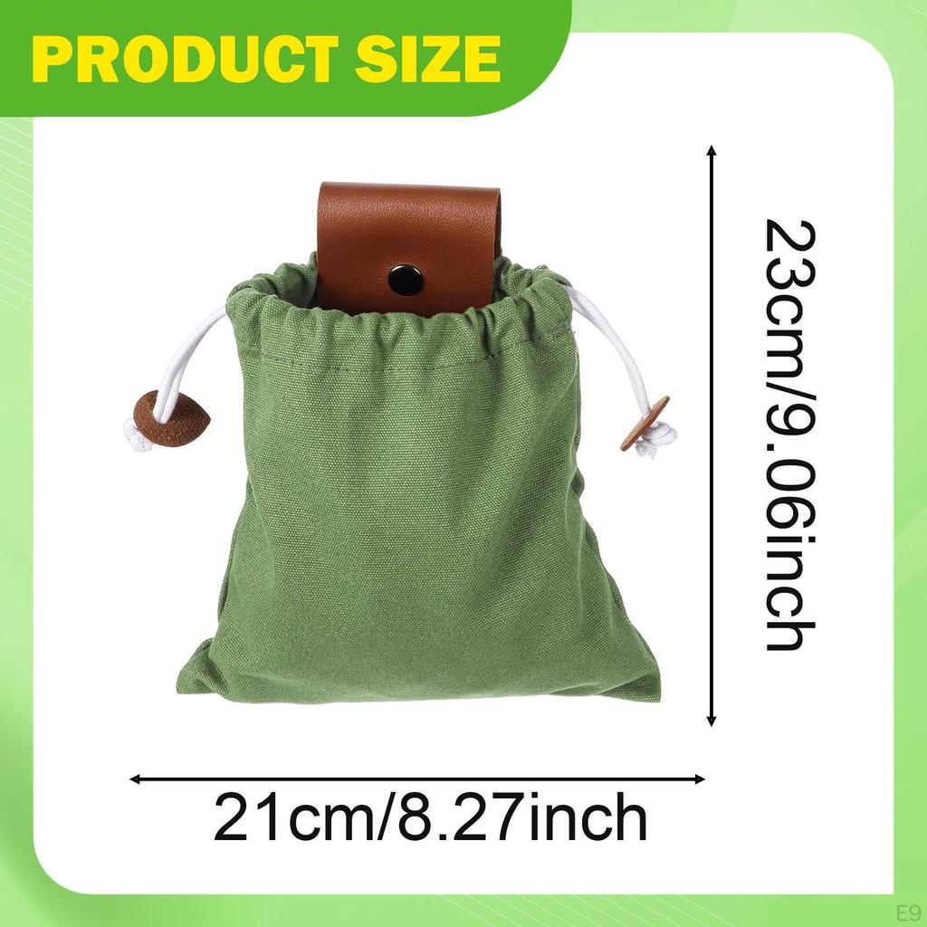 Canvas Drawstring Bag for Fruit Picking, Versatile, Attaches to A Belt, Ideal Picking