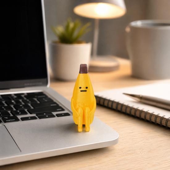 Anxiety Banana Man Figurine, Funny Stress Relief Figurine for Shelf, 3D Printed Desk Decor for Office
