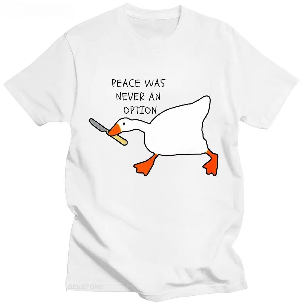 HEISSER VERKAUF Untitled Goose Game Frieden Nie Wählen T-Shirt Kurzarm Sommer Lustig Lässig Hemd Grafikbekleidung Tshirt