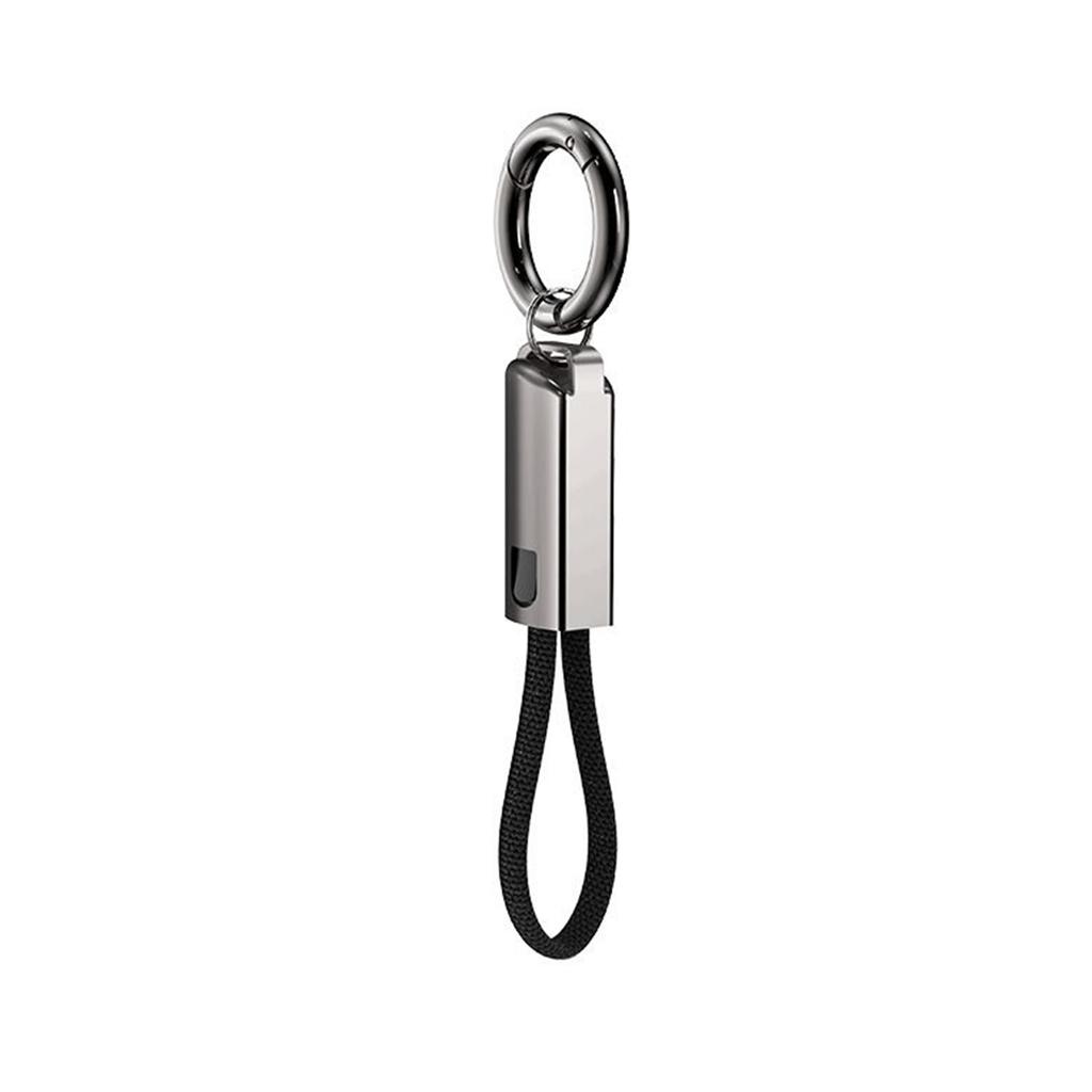Short USB C to C Cable 16CM for PD65W Fast Charging 3A Keychain Attachment Zinc Alloy Phone Lanyard Data Cable