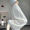 Women's Embroidered Ice Silk Cotton High-Waisted Wide-Leg Pants for Spring/Summer 2026