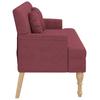 Red Wine Velvet Upholstered Bench with Cushions 113 X 64.5 X 75.5 Cm