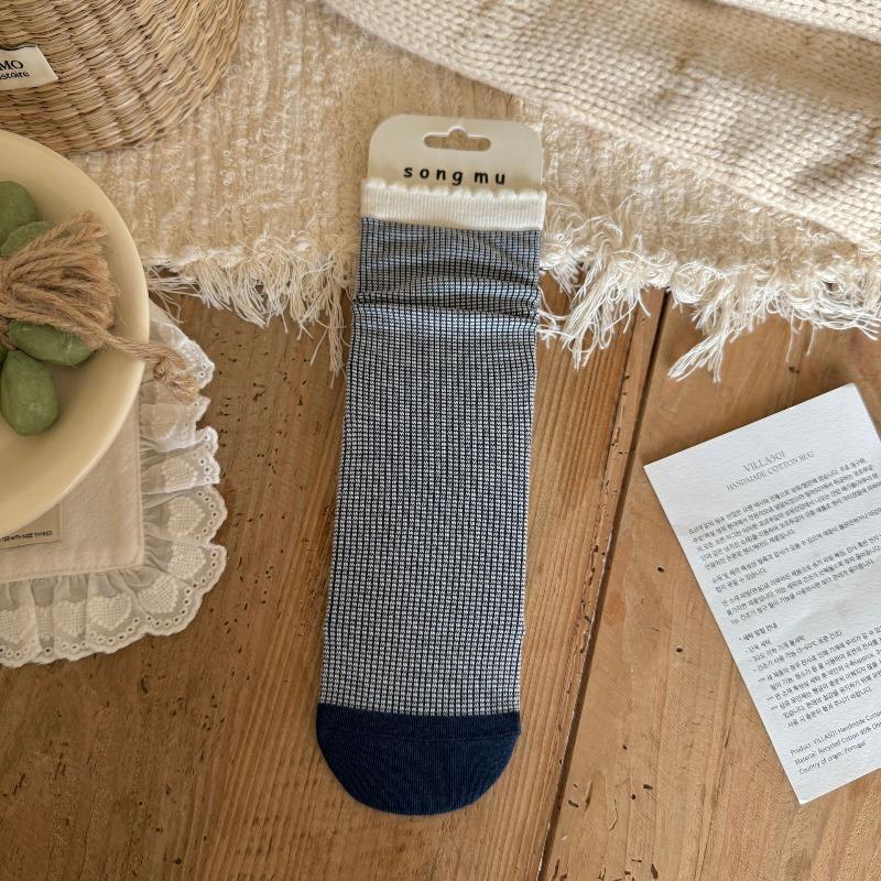 Damen Herbst Vintage Floral Schleife Knochenlos in Den Zylinder Stapelsocken