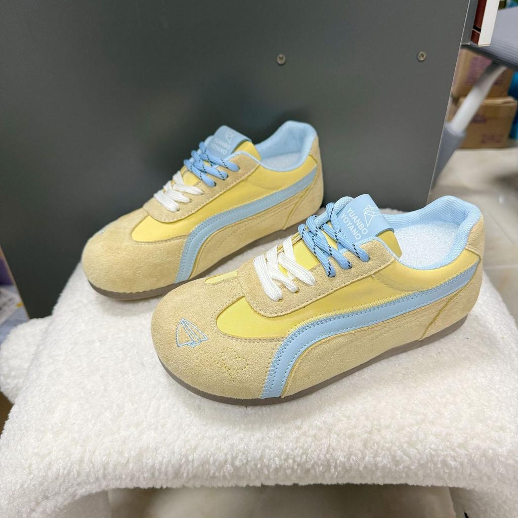 2025 spring and summer new German training shoes women's retro versatile sports and leisure shoes soft sole color matching light Forrest Gump shoes