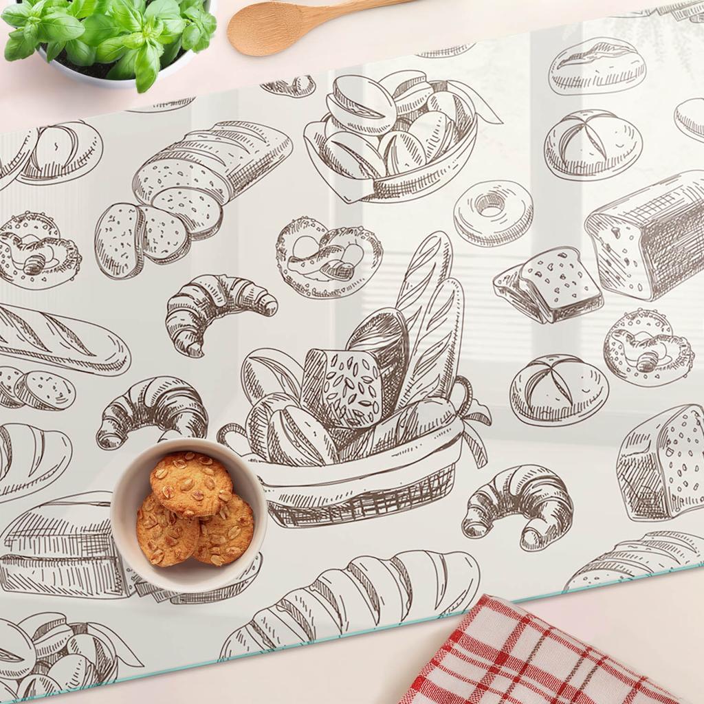 Kitchen Multifunctional Decorative Tempered Glass Bread Board 80x52 cm