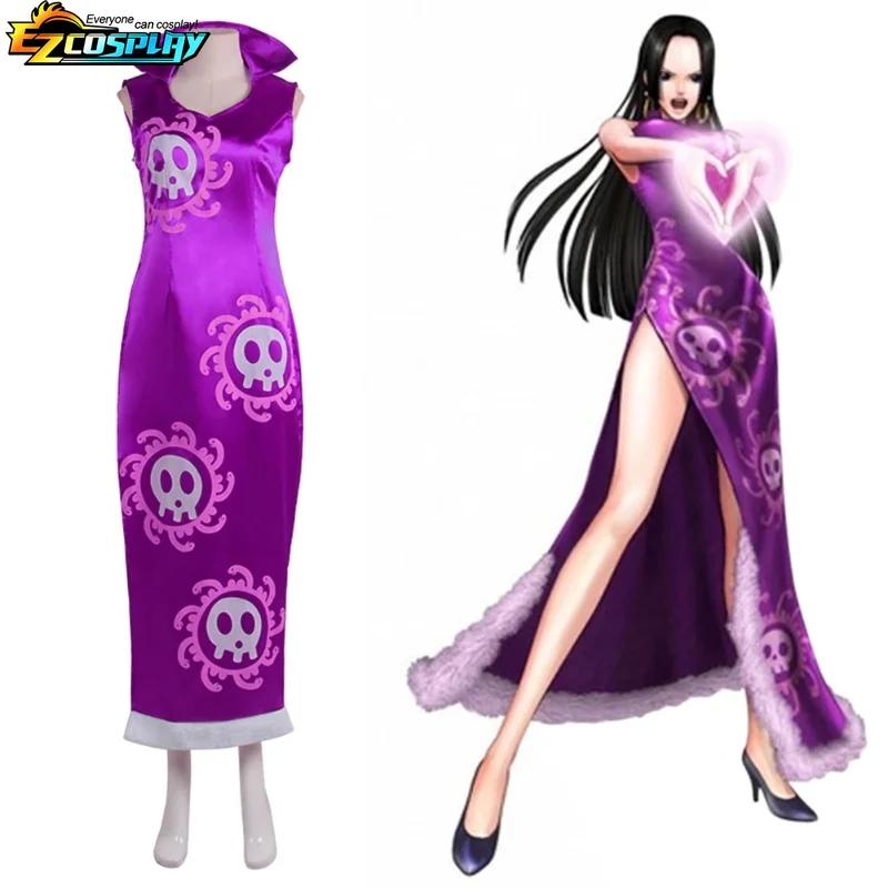 Cosplay kostým Královny Boa Hancock Anime Kimono Šaty Cheongsam Plášť Dámský Halloween Karneval Cheongsam Set Oblečení Role Play