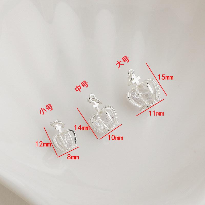 תליון צלב כתר זירקון מצופה זהב 14K להכנת תכשיטים בעבודת יד, שרשראות וצמידים