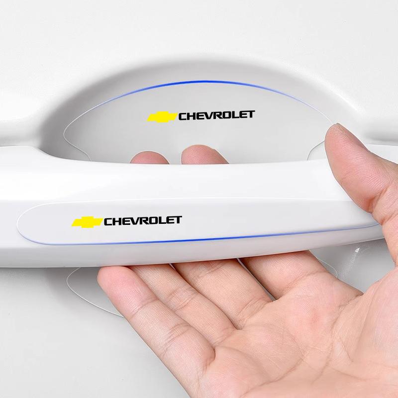 8Pcs TPU Car Door Handle Film Anti Scratch Stickers Decal For Chevrolet Spark Captiva Cruze Malibu Equinox Trax Camaro Blazer
