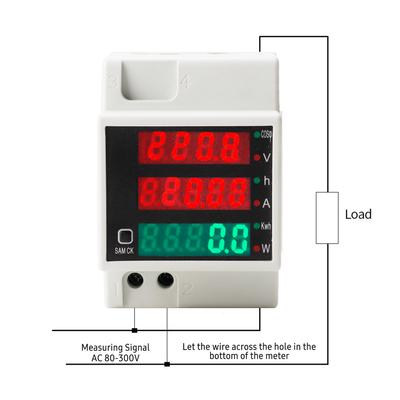 AC80 300V 100A Digitales Energiemessgerät DIN-Schiene Multimeter Elektrisches Leistungsmessgerät kWh-Zähler Multifunktion AC Spannung Strom