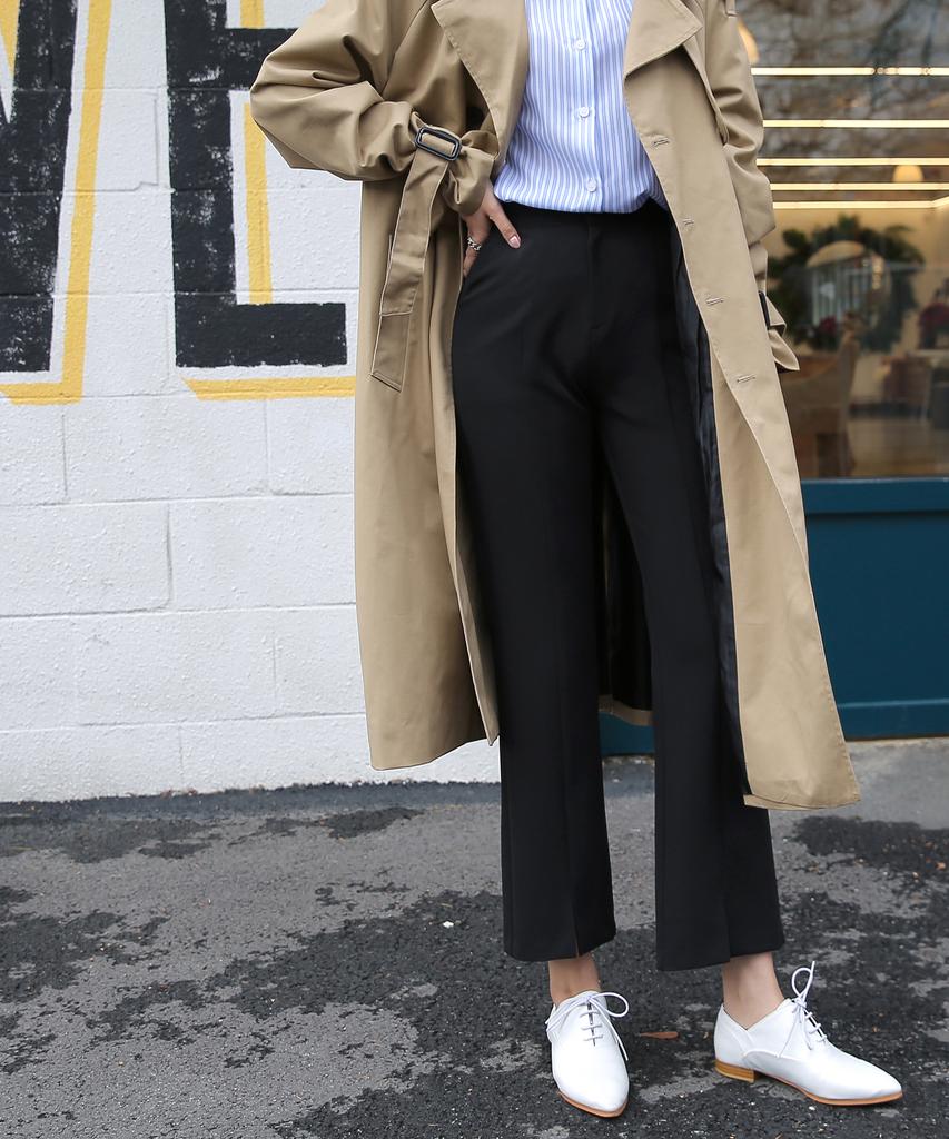Ppaeppae Secret Banding Stretchy Front Slit Slacks