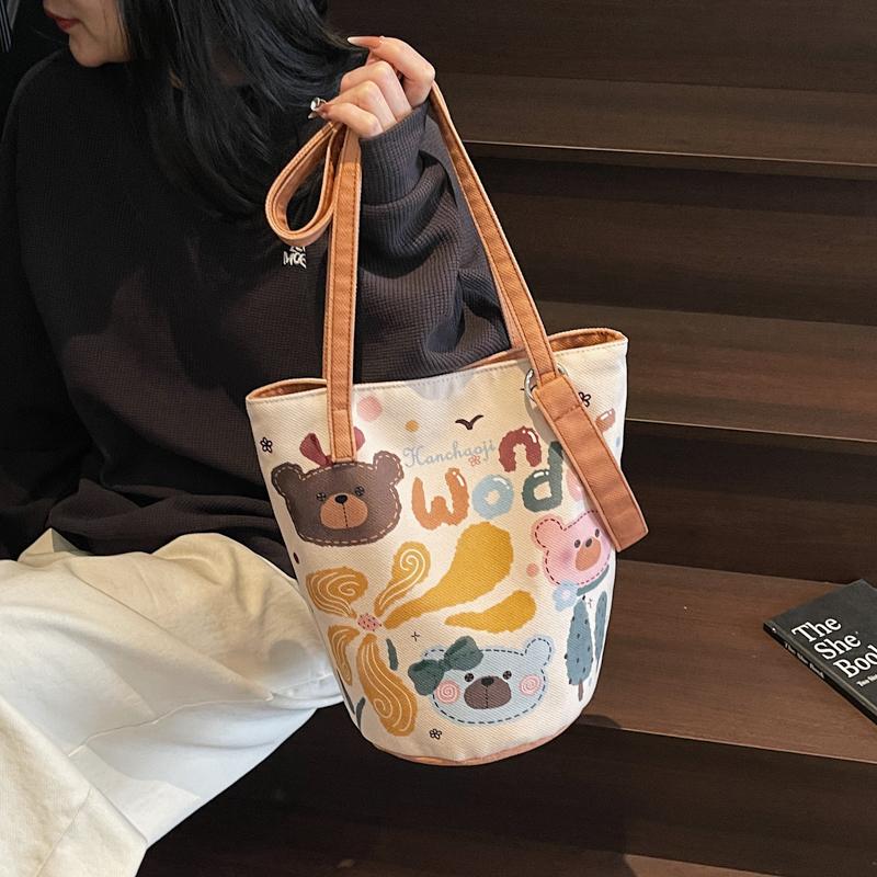 Bucket Bag Women's Cartoon Shoulder Crossbody Bag