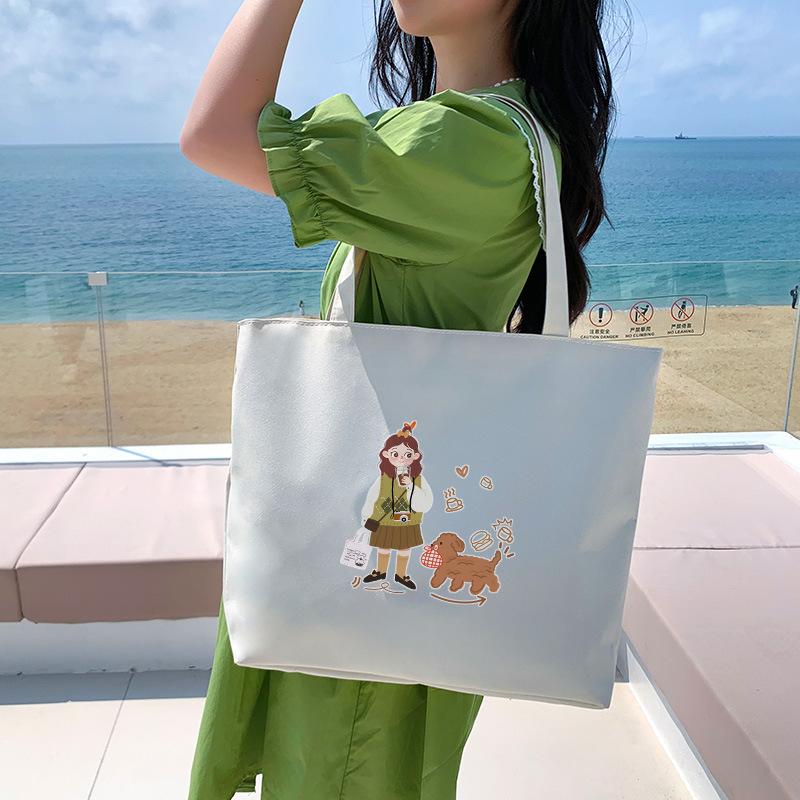 Canvas Bag Women'S Shoulder Handbag Student Tote Bag Large Capacity Hand Carry Canvas Bag