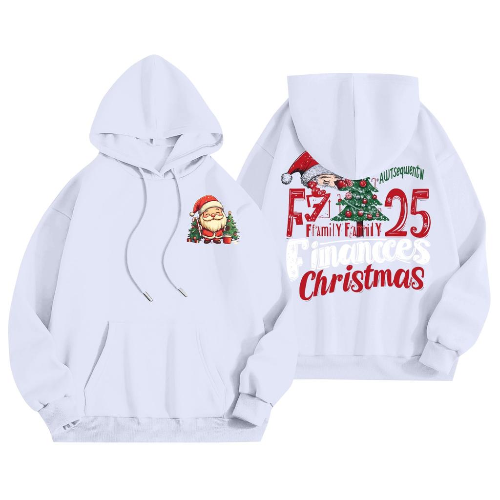 Women's Casual Long Sleeve Pullover Christmas Printed Hooded Sweatshirt With Pockets