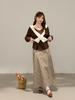 Korean High Waist Plaid A-Line Midi Skirt - Plus Size, Flaw-Slimming Women's Fall Fashion (66070)