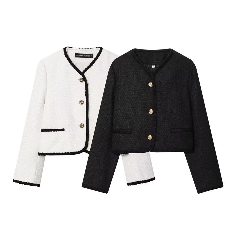 Kaslead New Women Clothes Western Style Simple Graceful Trim Loop Velvet Outerwear 1293054