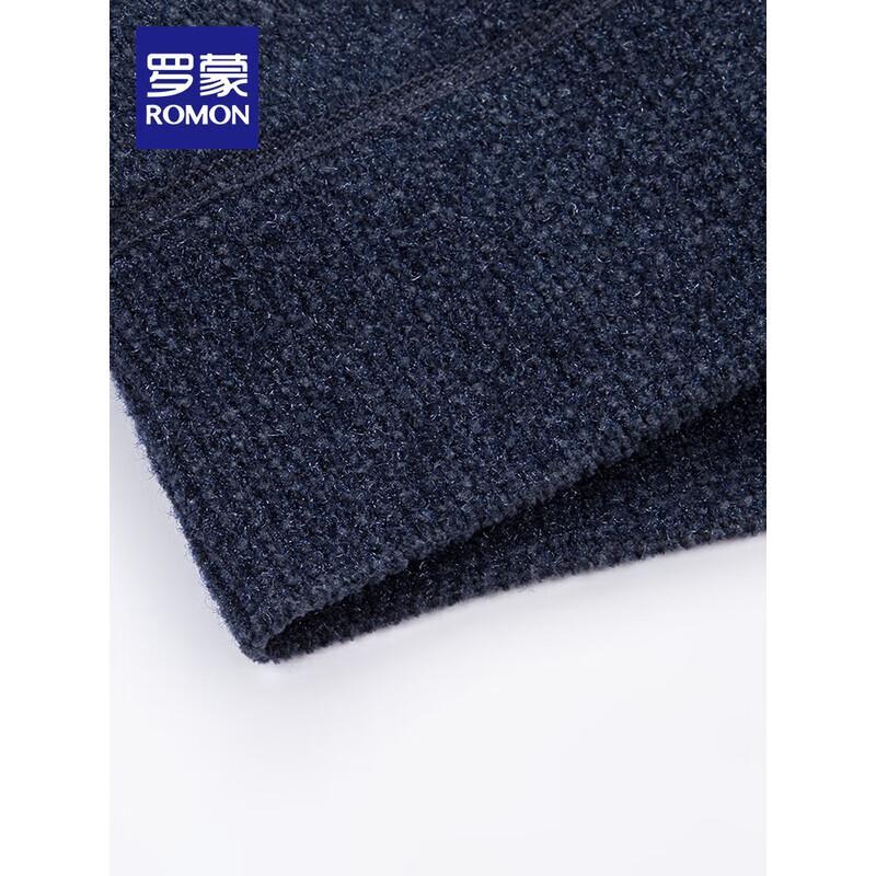 ROMON Men's Faux Two-Piece Elastic Slim Knit Shirt