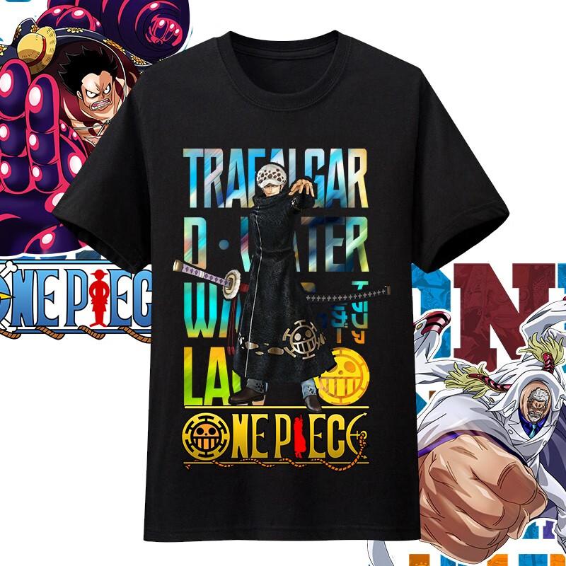 One Piece Anime Character Printing Oversized Cotton Tshirt Men and Women Comfortable Y2K Childrens Clothing Summer Trend Tees