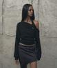 VOONT One-Shoulder Snap Sweatshirt (Black)