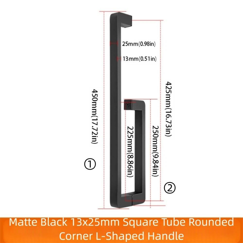 304 Stainless Steel Shower Room Handle Thickened Design Bright Black Finish Glass Door Handle Copper Core High-End Atmosphere