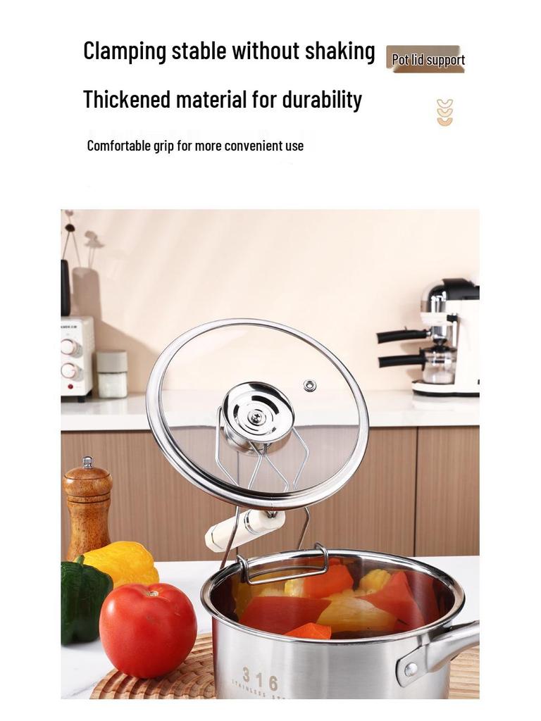 Multifunctional Kitchen Utensil & Pot Lid Holder: Removable, Anti-Scald Storage Rack for Spatulas and Spoons.
