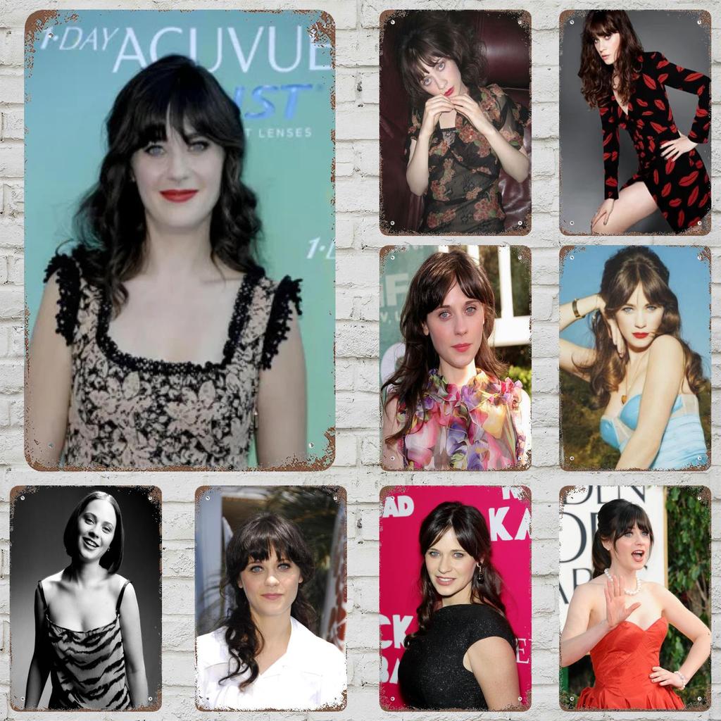 zooey deschanel actor Metal Signs wall decor Vintage Tin Signs Captain Metal Poster Decor for Bar Pub Club Wall Decoration