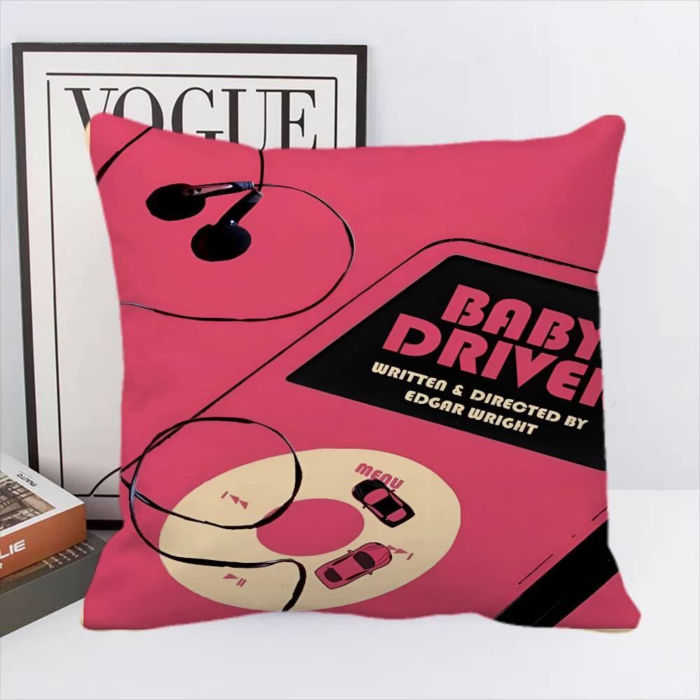 

Baby Driver Classic Action Movie Game Pillow Case Square Pillow Bedroom Sofa Leisure Comfort Cushion Car Home Decoration 16x16Inch