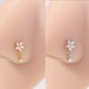 1pc L-Shaped Nose Ring Piercing - Stainless Steel Hypoallergenic 5-Petal Flower Pendant, French Style Nose Stud for Women